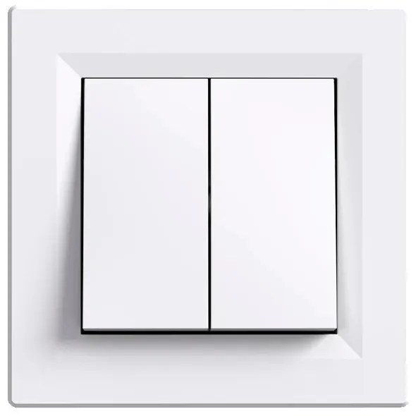 Întrerupător candelabru Nova 10A 250V 105 cu cadru alb