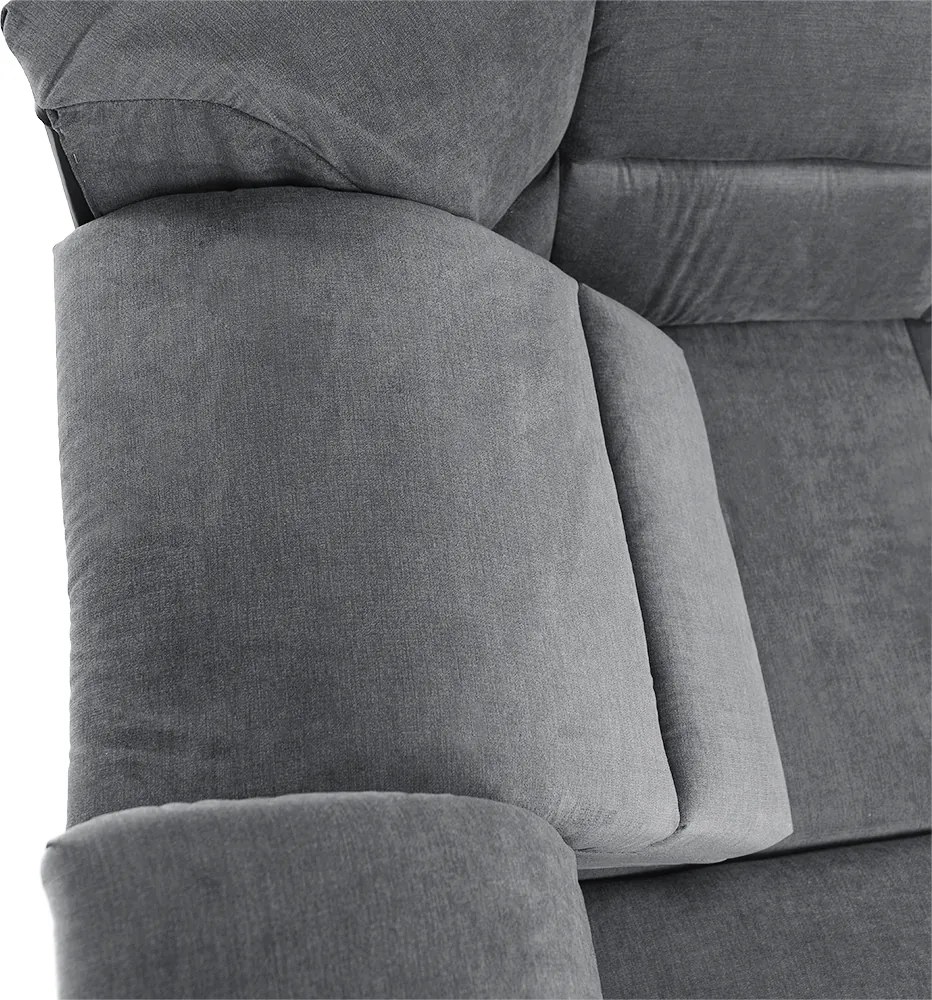 Colţar extensibil, material textil gri, model stânga, SANTIAGO