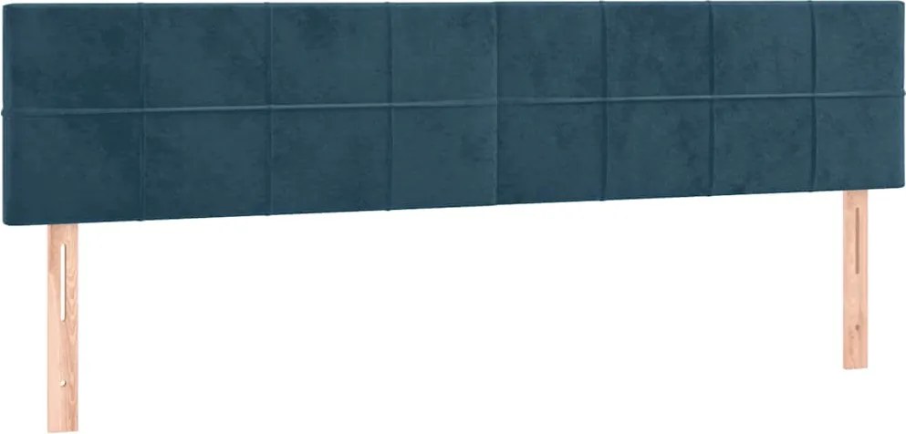 vidaXL Tăblii de pat, albastru închis, 200x5x78/88 cm, catifea