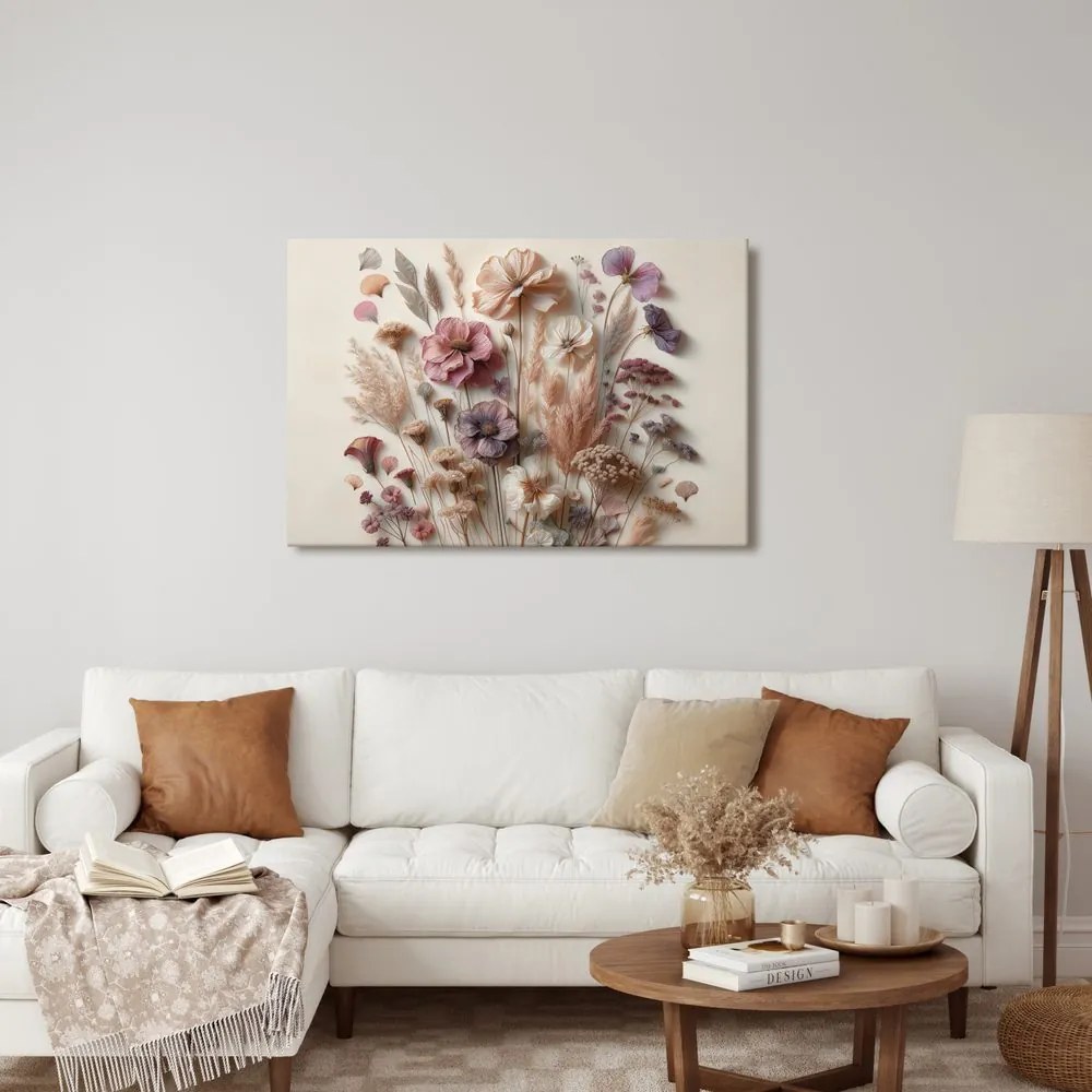 Tablou flori vintage pe fundal deschis