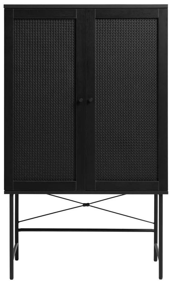 Dulap negru cu aspect de lemn de stejar 80x135 cm Pensacola – Unique Furniture