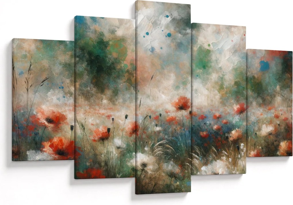 Tablou – Abstracție de câmp cu maci (150x105 cm)