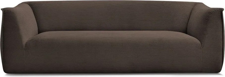 Canapea maro cu tapițerie din catifea reiată 242 cm Giorgia – Bobochic Paris