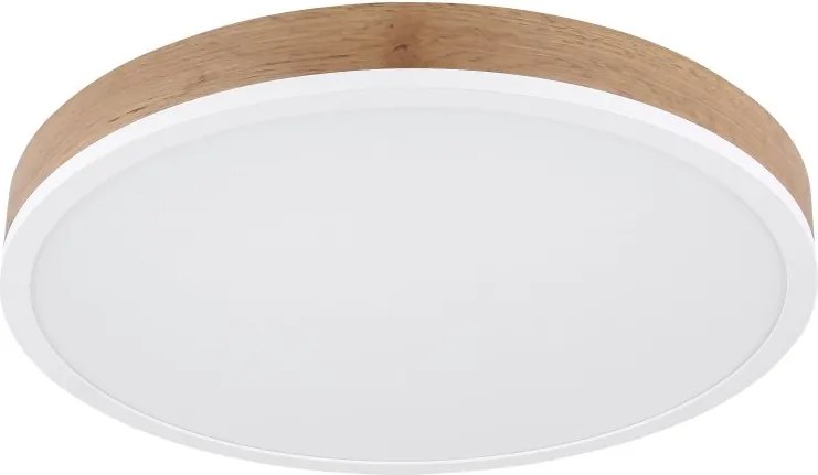 Plafoniera LED aluminiu alb, MDF aspect de lemn DORO 45cm