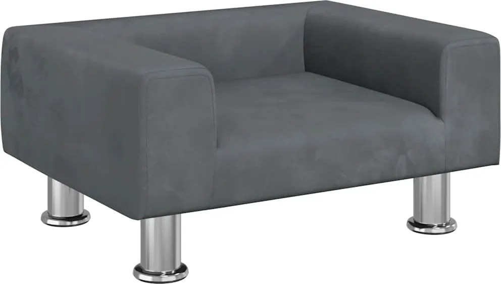 vidaXL Canapea pentru copii, gri închis, 50x40x26,5 cm, catifea