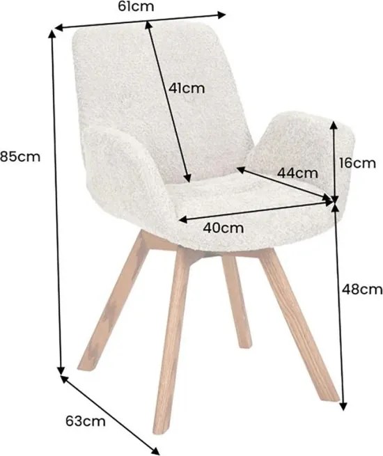 Set de 2 scaune pivotante Baltic stejar/ gri inchis