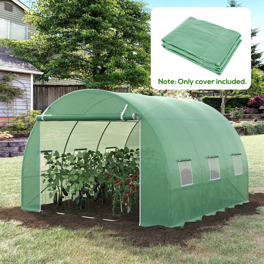 Outsunny Prelata Sera 6×3×2 m – Cu 12 Ferestre, Usa Rulanta si Margini | Aosom Romania