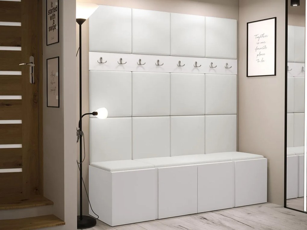 Mobilier Hol Timothy V (Alb + piele ecologică Soft 017). 1059937