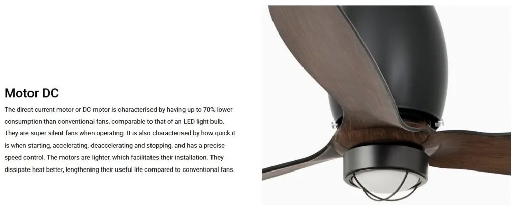 Lustra cu Ventilator si telecomanda ETERFAN M LED negru mat/nuc
