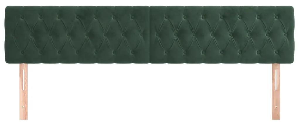 Tablii de pat, 2 buc, verde inchis, 100x7x78 88 cm, catifea 2, Verde inchis, 200 x 7 x 78 88 cm