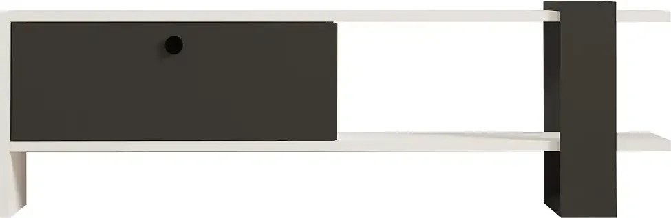 Comoda TV, Funda, alb si antracit, 120 cm
