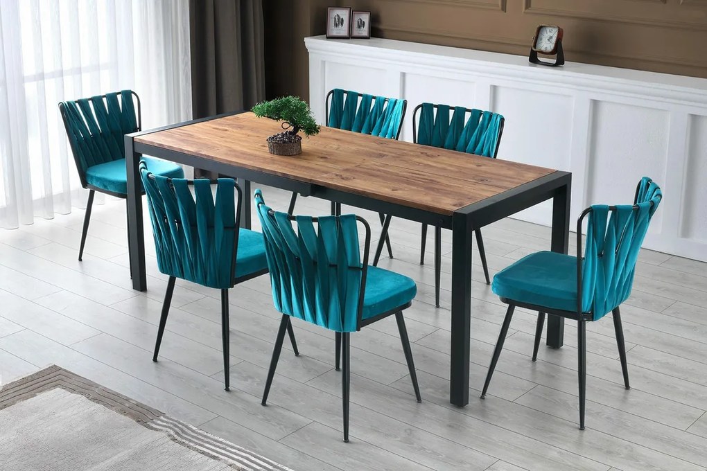 Set de scaune de sufragerie Kusakli Blue, 4 buc.