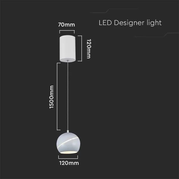 Lustră LED pe cablu LED/8,5W/230V 3000K alb