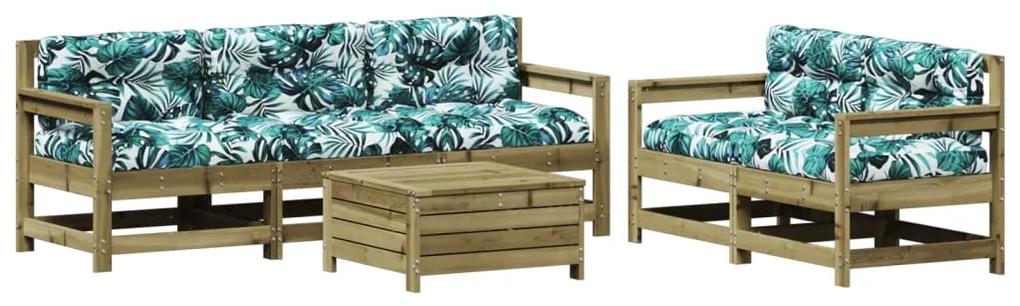 3250827 vidaXL Set mobilier de grădină cu perne, 6 piese, lemn de pin tratat