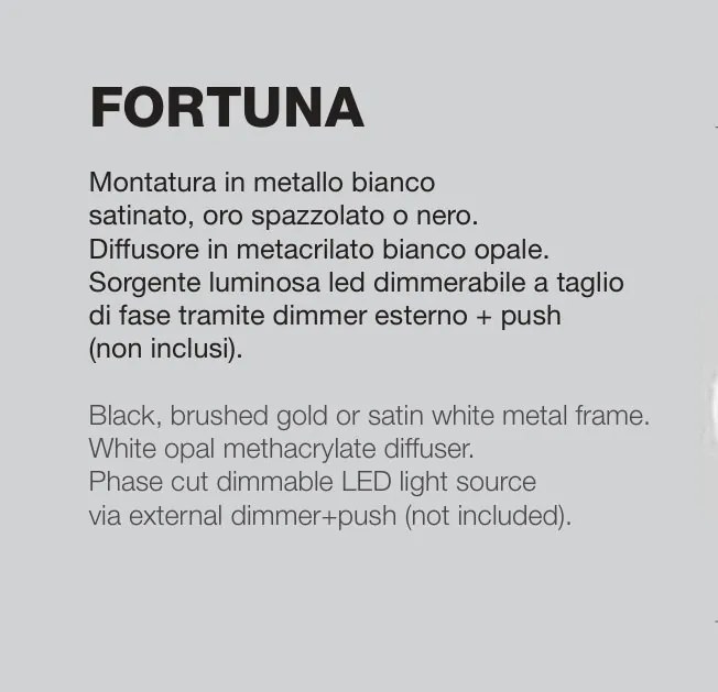 Aplica de perete cu lumina ambientala LED FORTUNA 30cm alb, negru sau auriu