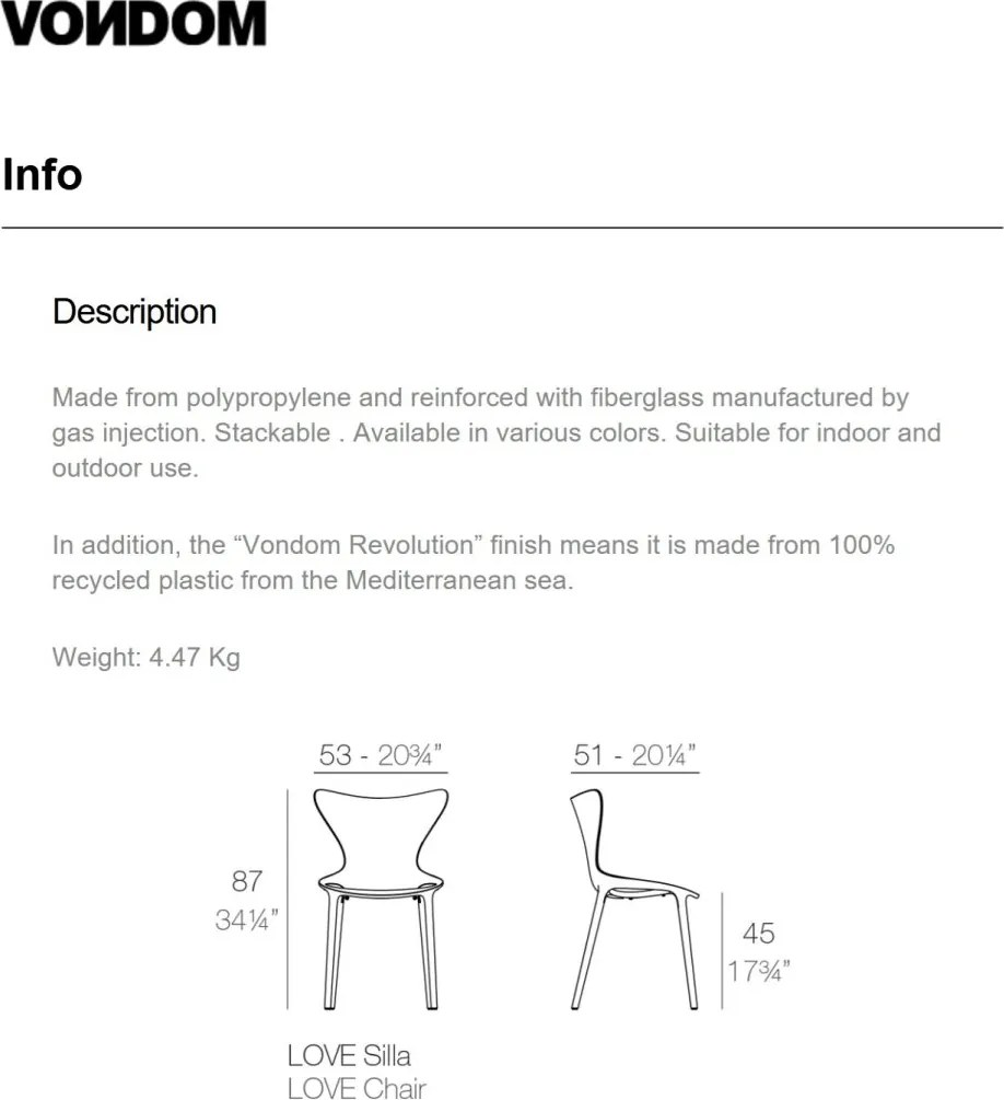 Set de 4 scaune de exterior / interior design modern premium Love 65042
