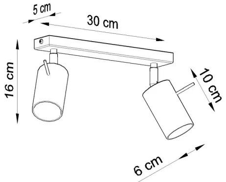 Lampă spot RING 2 2xGU10/40W/230V negru