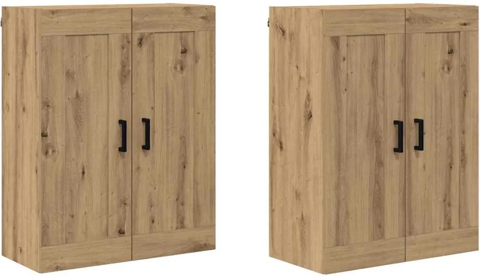 vidaXL Cabinet suspendat 2 pcs Stejar Artizanal 69,5 x 34 x 90 cm
