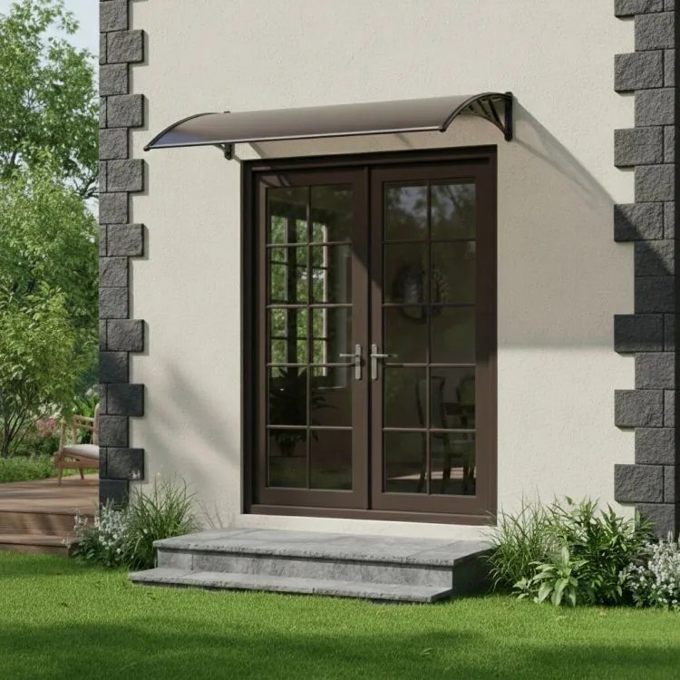 Intrare acoperiș policarbonat peste ușă - fum Lățime: 100 cm | Lungime: 150 cm