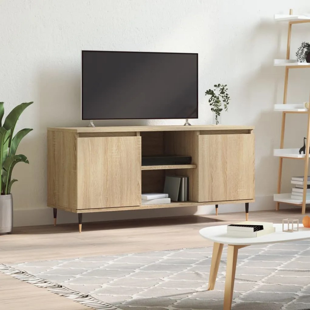 827007 vidaXL Comodă TV, stejar sonoma, 104x35x50 cm, lemn compozit