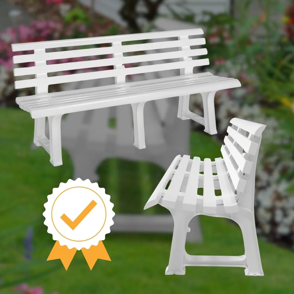 I.P.A.E-Progarden Bancă de grădină ORCHIDEA, 145x49x74cm, alb