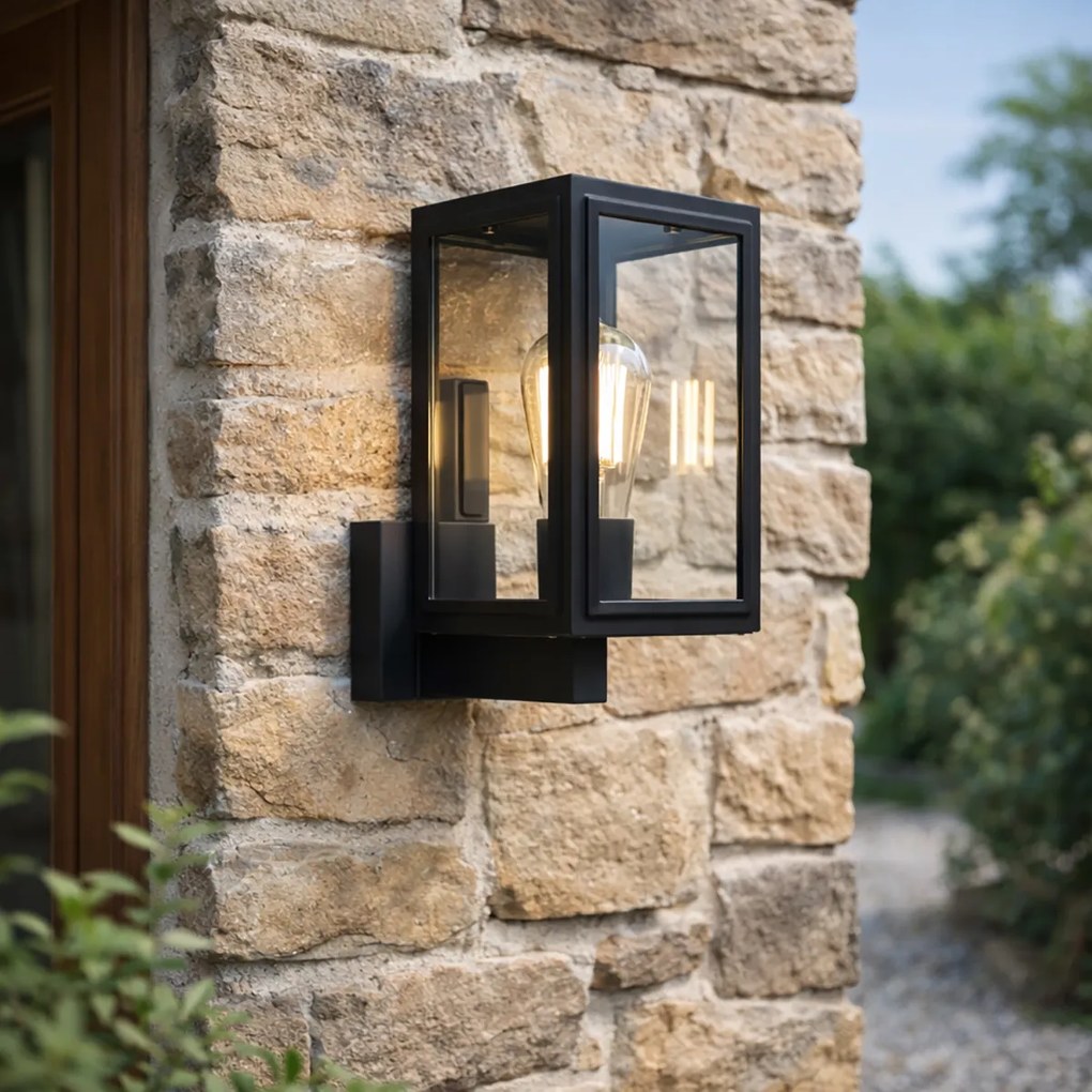 Aplică rustică neagră IP44 - Sutton Up