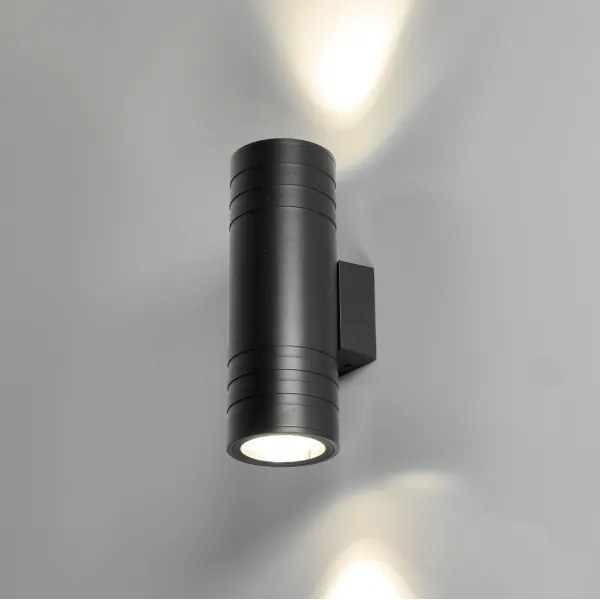 Aplică de exterior 2xGU10/35W/230V IP54 negru rotund