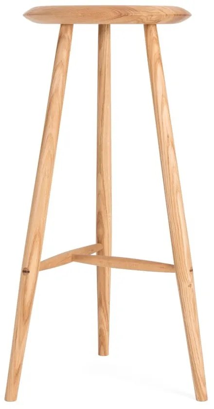 Scaun de bar în culoare naturală din lemn de stejar (înălțime șezut 75 cm) Blanc – Gazzda