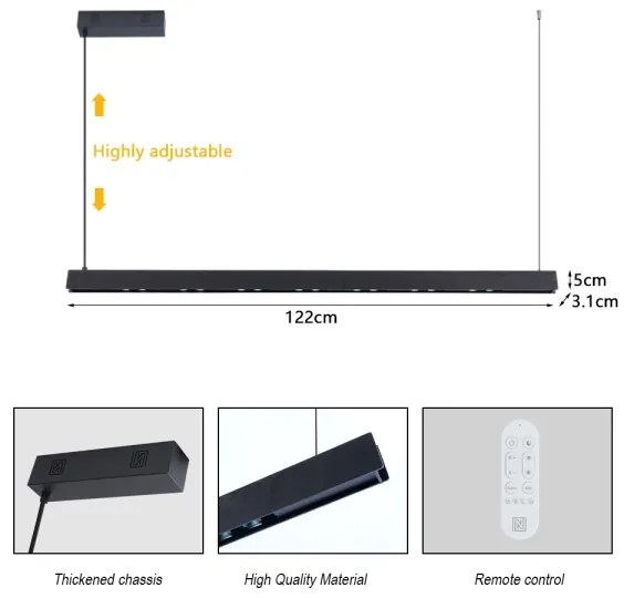 Immax NEO 07300L-LED Lustră dimabilă suspendată pe cablu MADEIRA 26W/230V Wi-Fi Tuya 122 cm nuc