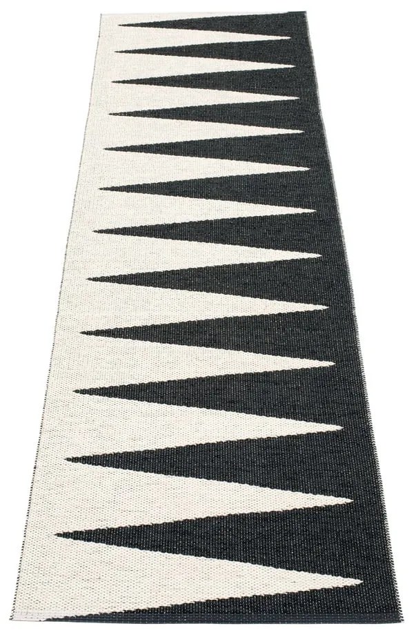 Covor tip traversă pentru interior și exterior alb-negru 70x250 cm Vivi Black – Pappelina