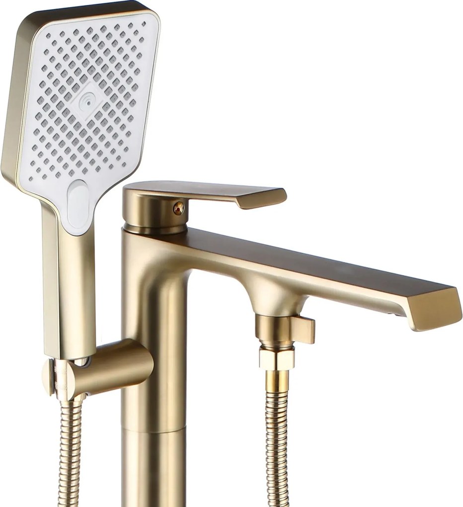 Baterie cada freestanding Rea Hass, auriu periat