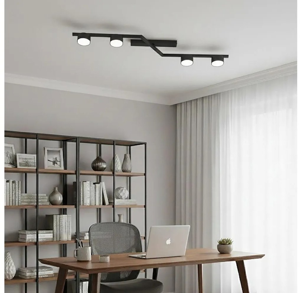 Plafonieră SKAN 4xGX53/12W/230V, neagră