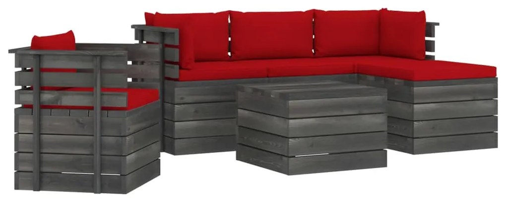 3061857 vidaXL Set mobilier grădină paleți cu perne 6 piese lemn masiv pin