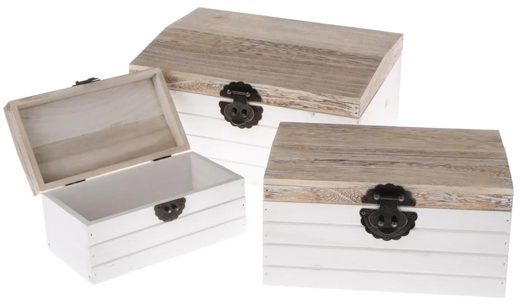 Set de cutii decorative Wood, de depozitare, 3 buc.