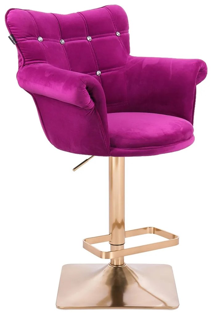 HR804KW scaun Catifea Fucsia cu Bază Aurie