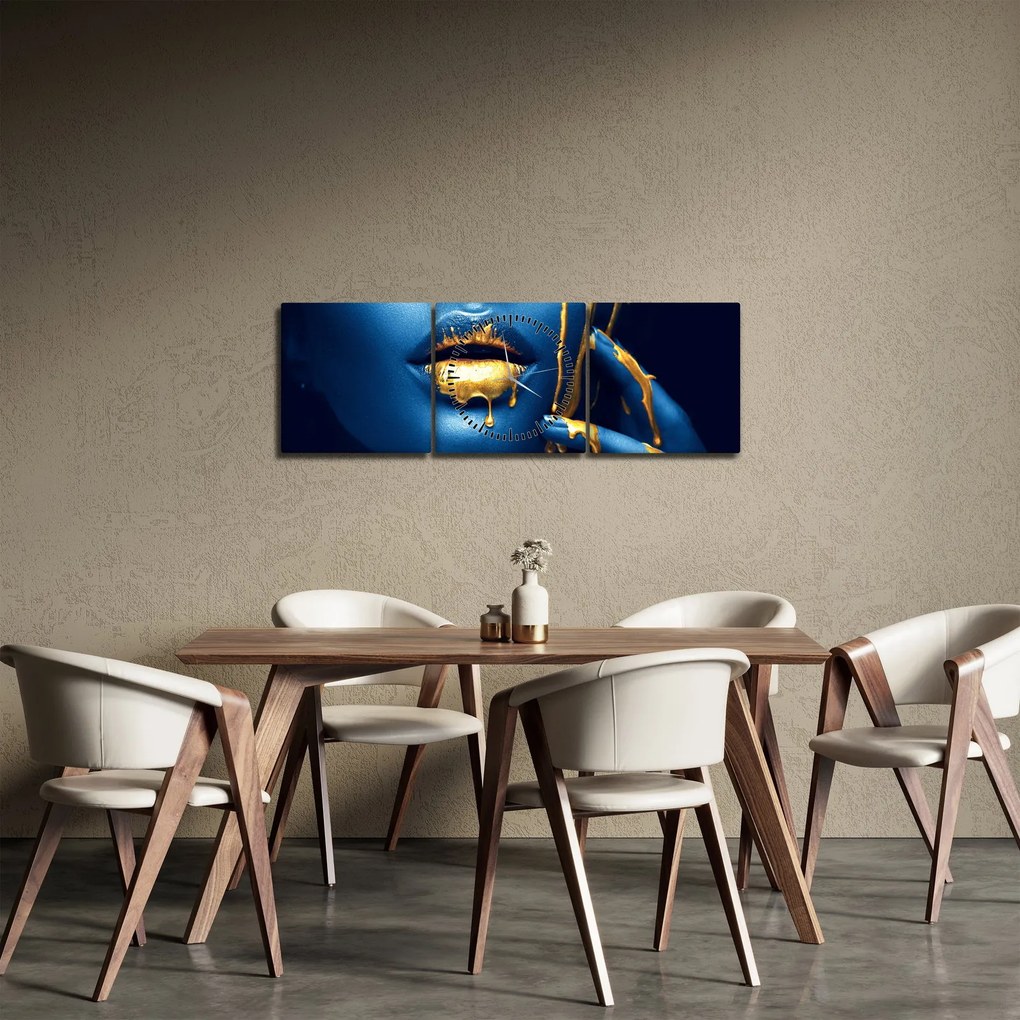 Tablou cu fața omeneaască (cu ceas) (90x30 cm)