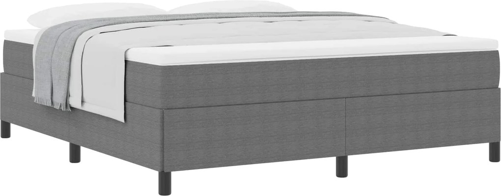 vidaXL Pat cu arcuri Gri deschis 180 x 200 cm Țesătură din corduroy