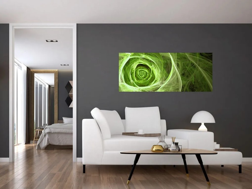 Tablou - Abstract Rose Green (120x50 cm)