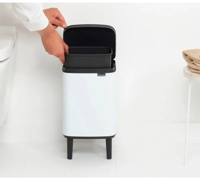 Cos de gunoi Brabantia Bo Small Hi 1006639, 4 L, Deschidere lina si silentioasa, Bază antiderapanta, Alb