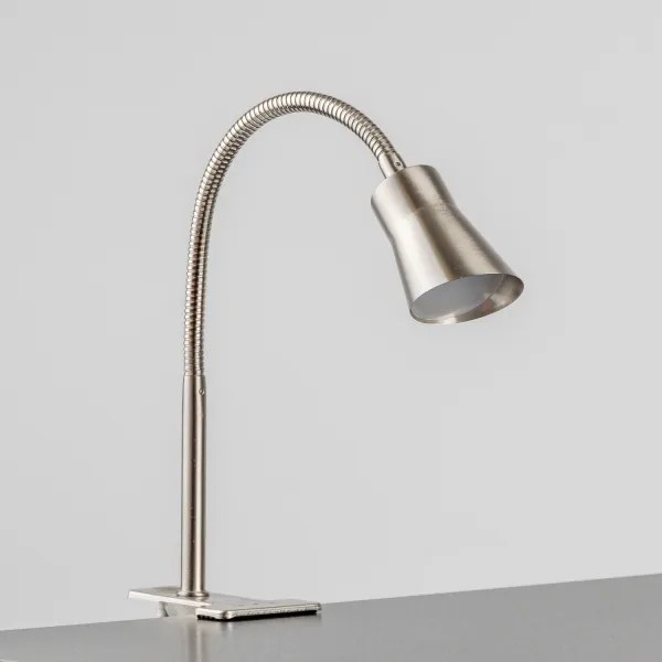 Lampă LED cu clemă, 3,2 W, 230 V, crom mat