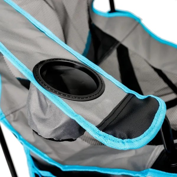 Masă pliabilă de drumeție + scaun gri/albastru