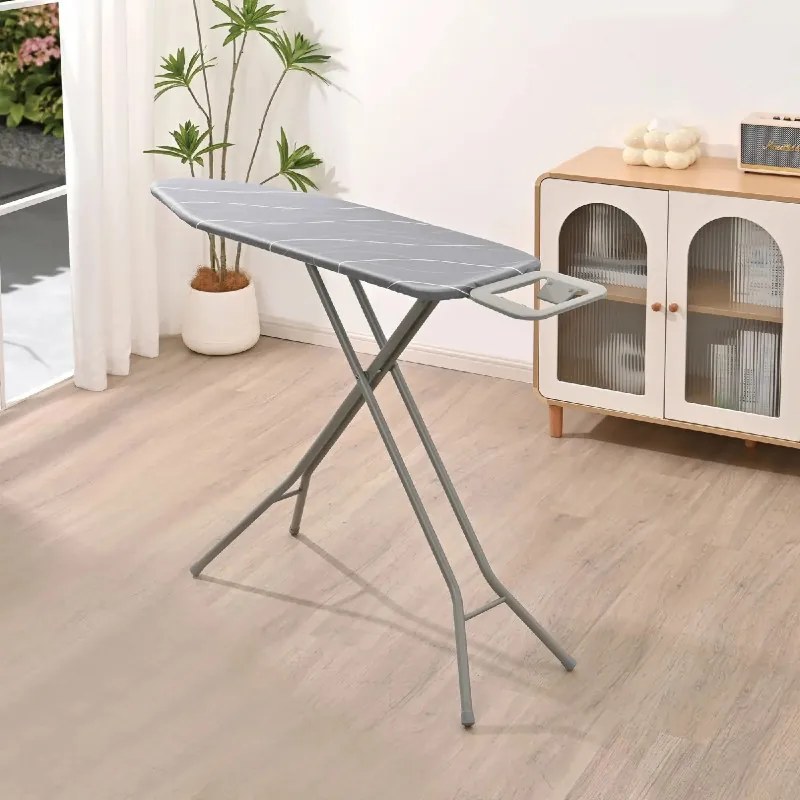 Masă de călcat Kinghoff KH 1939, 114x35.5 cm, 7 poziții de reglare, Suport pentru fier de călcat, Gri