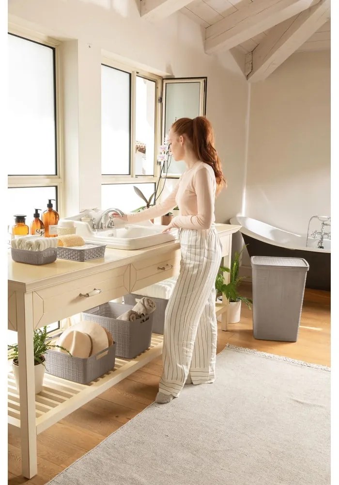 Coș de depozitare de depozitare din plastic 36x28x15 cm Jute M – Curver