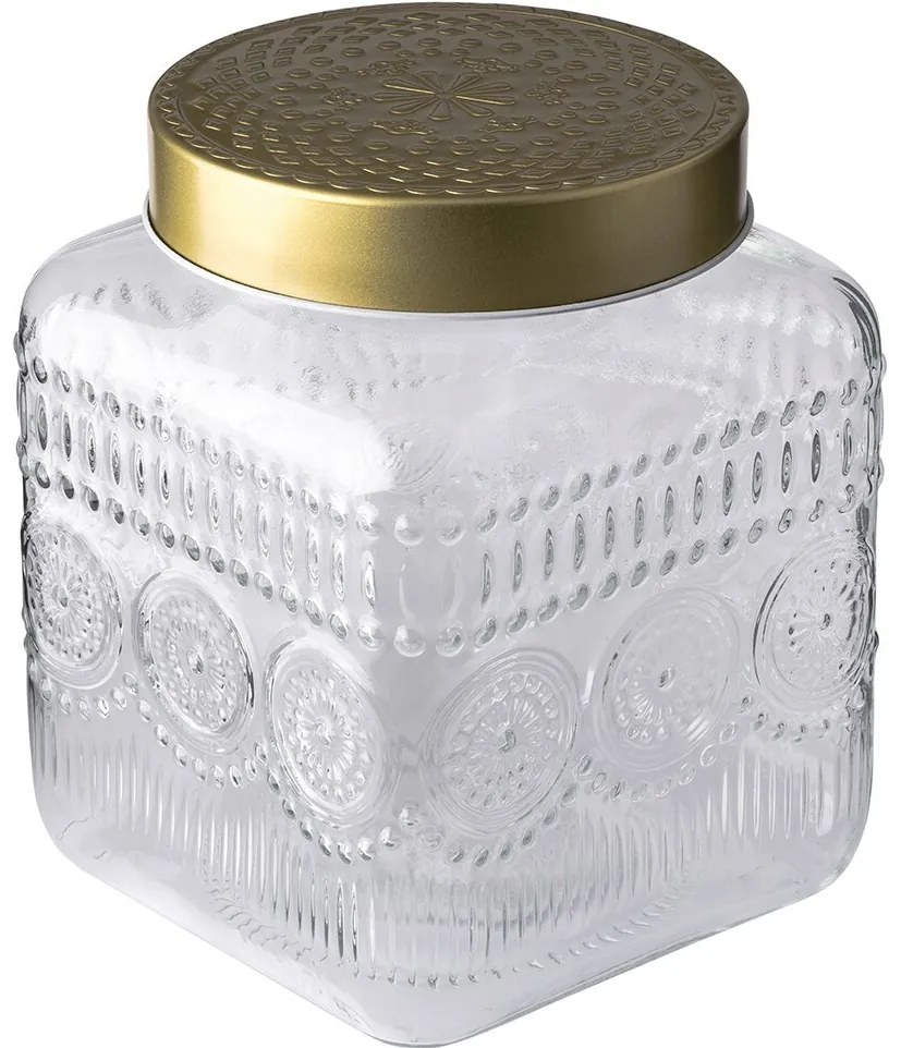 Altom Set de borcane din sticlă cu capac auriu Daisy 1,8 l, 4 buc., 1,8 l