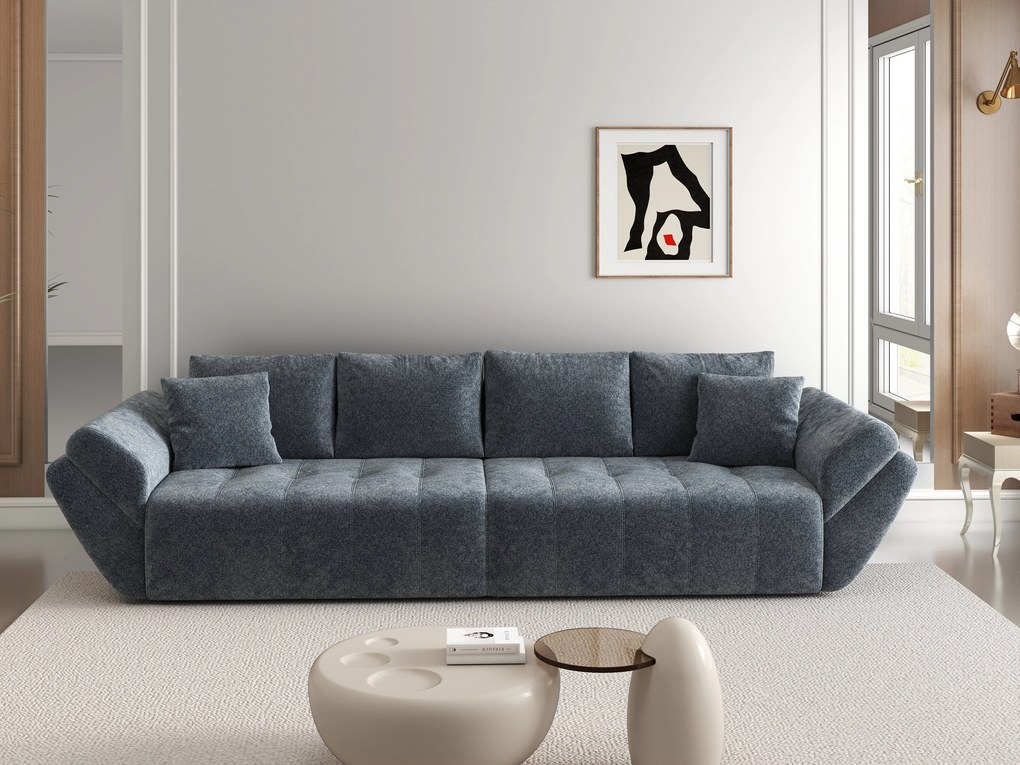 Canapea extensibilă dumonde cu ladă de depozitare si sezut confortabil din spuma high-density, Berlin Euphoria Graphit 300x100 cm