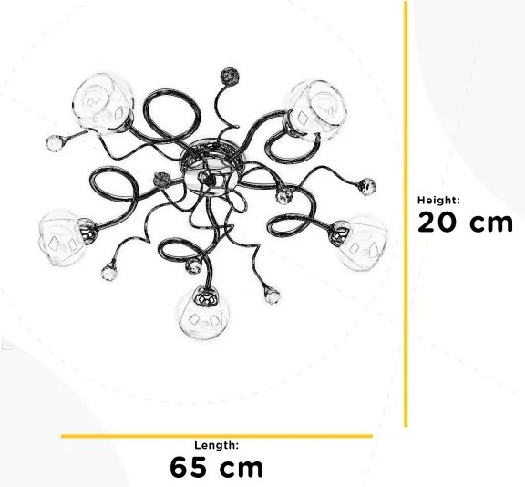 Lustră aplicată ONLI WENDY 5xE14/6W/230V crom lucios