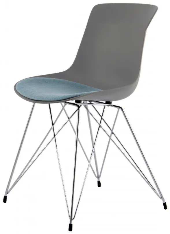 Set 2 scaune Emily gri/albastru deschis