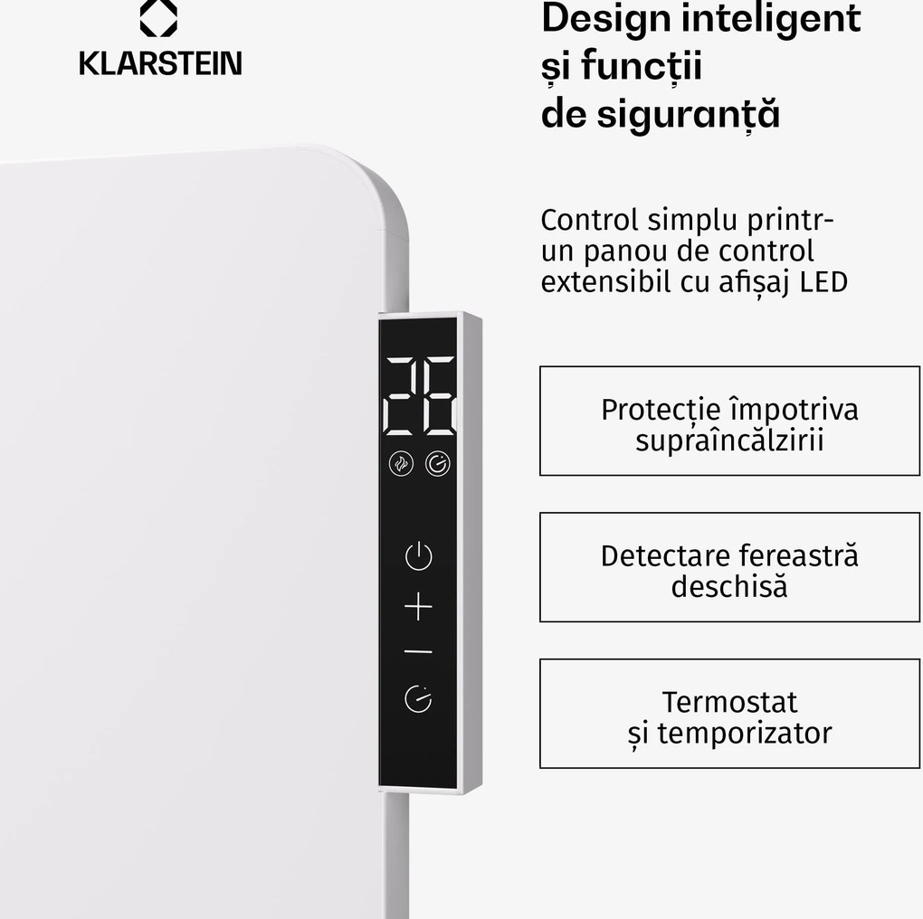 Klarstein Încălzitor cu infraroșu hibrid Wonderbeam | 900 W | 8-16 m² | Design modern | 60x108 cm