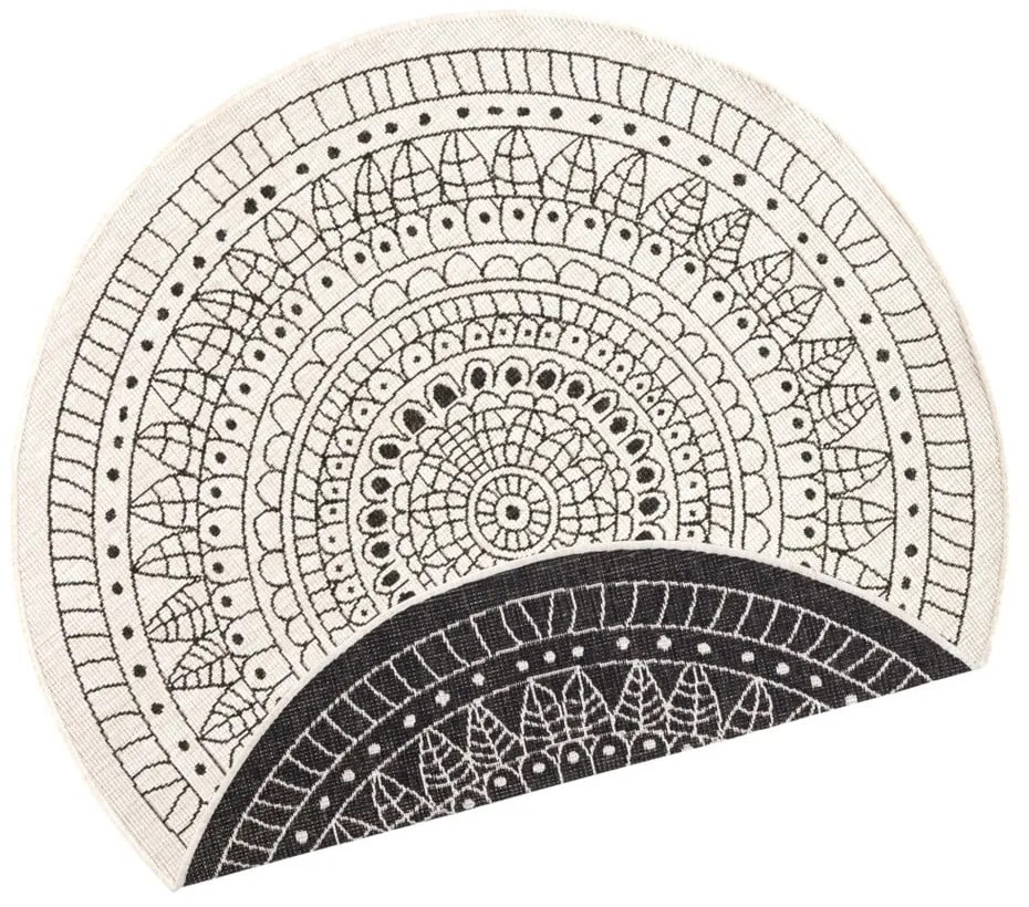 Covor adecvat pentru exterior NORTHRUGS Porto, Ø 200 cm, negru - crem