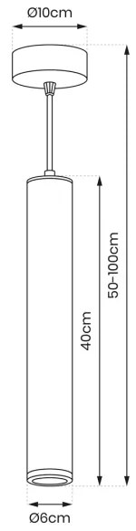 Lustră pe cablu PORTER 1xGU10/8W/230V albă